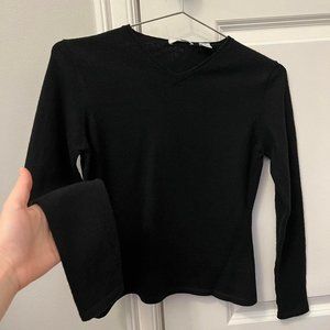 ★ black Halogen V-neck merino wool sweater